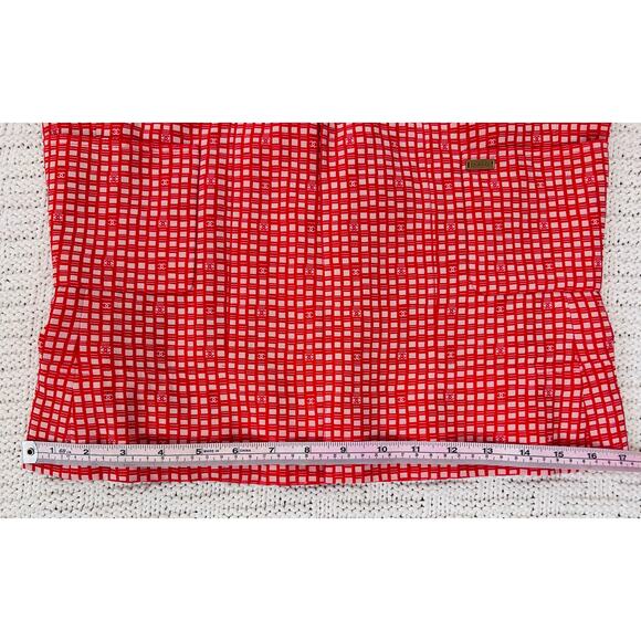 Chanel Red Coral Checkered Jacket Blazer Flower Lining FR 38 US 6 01S - Picture 10 of 13